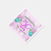 水彩フローラ50と素晴らしい スタンダードカクテルナプキン (角)