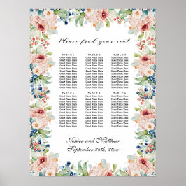 水彩フローラ6台結婚の座席 ポスター