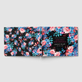 水彩フローラ60th誕生日ゲストブックブラック ゲストブック (全面)