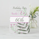 水彩フローラ60th birthday party 招待状 (スタンド正面)
