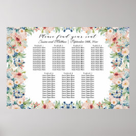水彩フローラ7台結婚の座席 ポスター