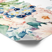 水彩フローラ8台結婚の座席 ポスター (角)