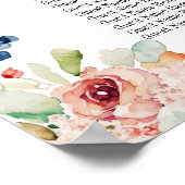 水彩フローラ9結婚テーブル ポスター (角)