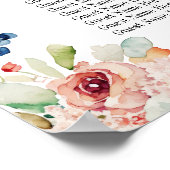 水彩フローラ9結婚テーブル ポスター (角)