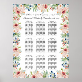 水彩フローラ9結婚テーブル ポスター