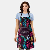 水彩フローラ エプロン (着用した状態)