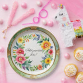 水彩フローラ エレガント ペーパープレート (パーティー)