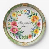 水彩フローラ エレガント ペーパープレート (正面)