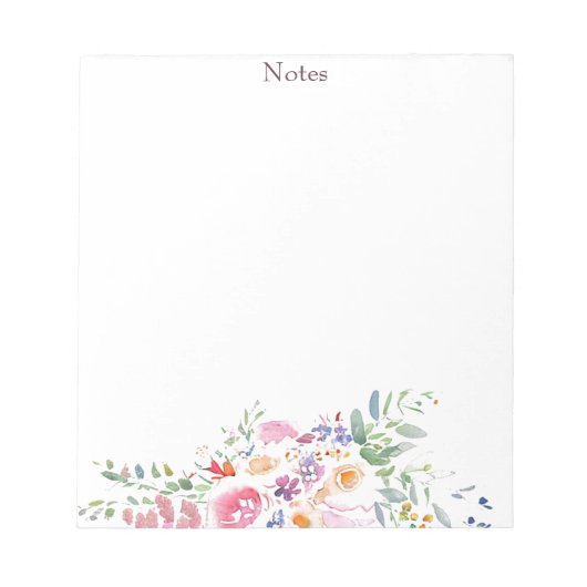 水彩フローラ カスタム ノートパッド (正面)