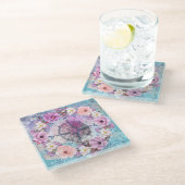 水彩フローラ ガラスコースター (アングル)