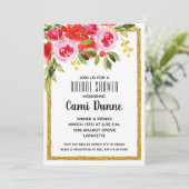 水彩フローラ&グリッターブライダルシャワー招待状 (スタンド正面)