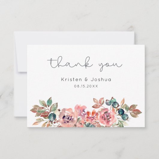 水彩フローラ サンキューカード (正面)
