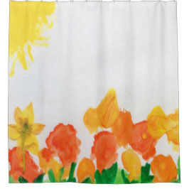 水彩フローラ シャワーカーテン