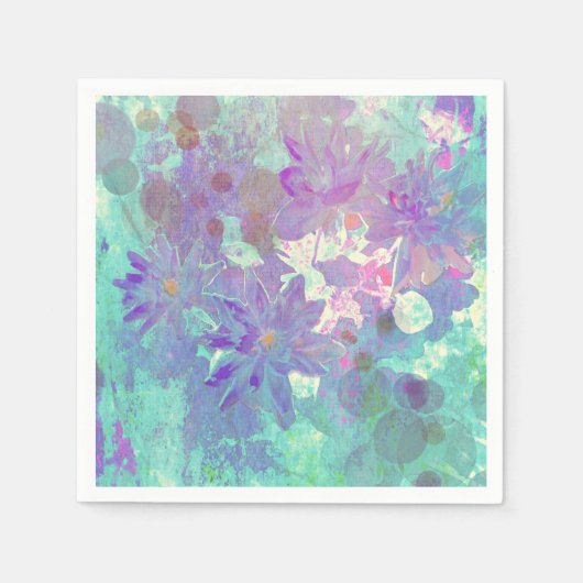 水彩フローラ スタンダードカクテルナプキン (正面)