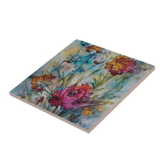 水彩フローラ タイル (側面)