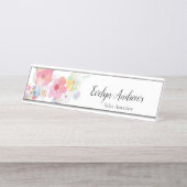 水彩フローラ デスクネームプレート (正面)