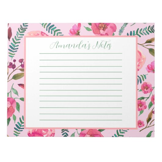 水彩フローラ ノートパッド (正面)