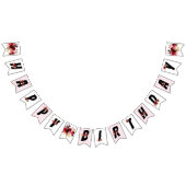 水彩フローラ,ハッピーバースデー，バニングバナー バンティングフラッグ (全)