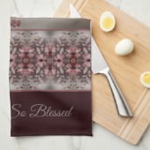 水彩フローラ パターン（の模様が）ある キッチンタオル (四つ折り)