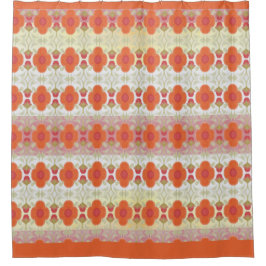 水彩フローラ パターン(の模様が)ある シャワーカーテン