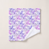 水彩フローラ パターン（の模様が）ある バスタオルセット (ウォッシュタオル)