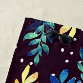 水彩フローラ ビーチタオル (インサイチュ)