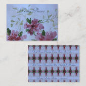 水彩フローラ（ピンクとブルー） ノートカード (正面/裏面)