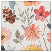 水彩フローラ ファブリック (クローズアップ)