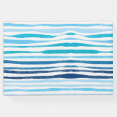 水彩フローラ&ブルーストライプ結婚ズのゲストブック ゲストブック (裏面)