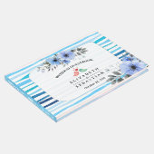 水彩フローラ&ブルーストライプ結婚ズのゲストブック ゲストブック (コーナー)