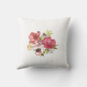 水彩フローラ·ベビー·ガパーソナライズされたール クッション (裏面)