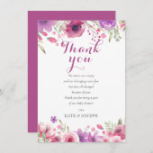 水彩フローラ·ベビー·ガール·シャワー感謝の詩 サンキューカード (正面/裏面)