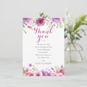 水彩フローラ·ベビー·ガール·シャワー感謝の詩 サンキューカード (スタンド正面)