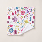 水彩フローラ モダン バスタオルセット (ウォッシュタオル)