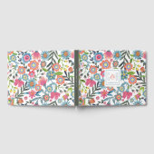 水彩フローラ |モノグラム |の結婚ゲストブック ゲストブック (全面)