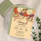 水彩フローラ |ユーカリ・感謝祭ディナー 招待状