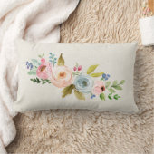 水彩フローラ ランバークッション (ブランケット)