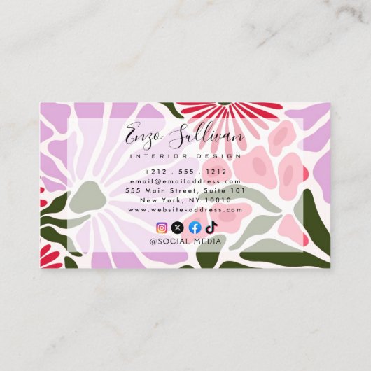 水彩フローラ 名刺 (裏面)