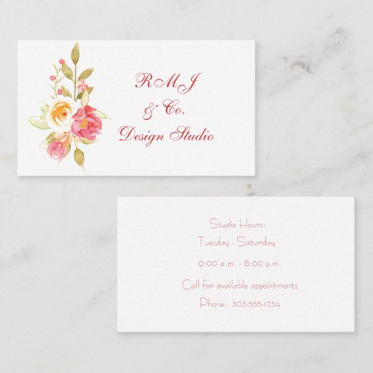 水彩フローラ 名刺 (正面/裏面)