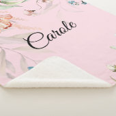 水彩フローラ、小ベビーベッドまたはベビーカー シェルパブランケット (3/4)