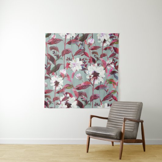 水彩フローラ:手書き開花。 タペストリー (インサイチュ)