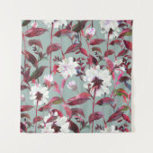 水彩フローラ:手書き開花。 タペストリー (正面)