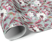 水彩フローラ：手書き開花。 ラッピングペーパー (ロールコーナー)