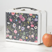 水彩フローラ：穏やかな夏のパターン。 メタルランチボックス (インサイチュ)