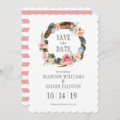 水彩フローラ（羽付） | セーブザデート (正面/裏面)