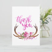 水彩フローラ〔雄ジカの〕枝角ありがとう カード (スタンド正面)