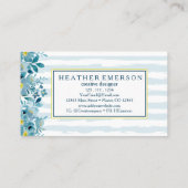 水彩フローラ |青い紫陽花と黄色 名刺 (裏面)