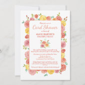 水彩フローラ | 50誕生日カードシャワー 招待状 (正面)