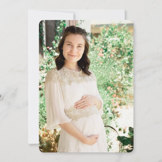 水彩フローラA新しいチャプター写真ベビーシャワー 招待状