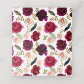 水彩フローラBoho Chicのテ結婚ーブルカード プレイスカード (内部開封)